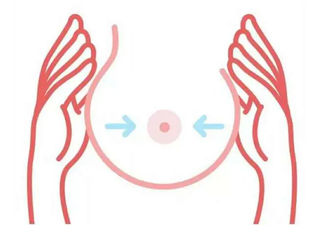 Breast massage against clogged milk ducts step 4